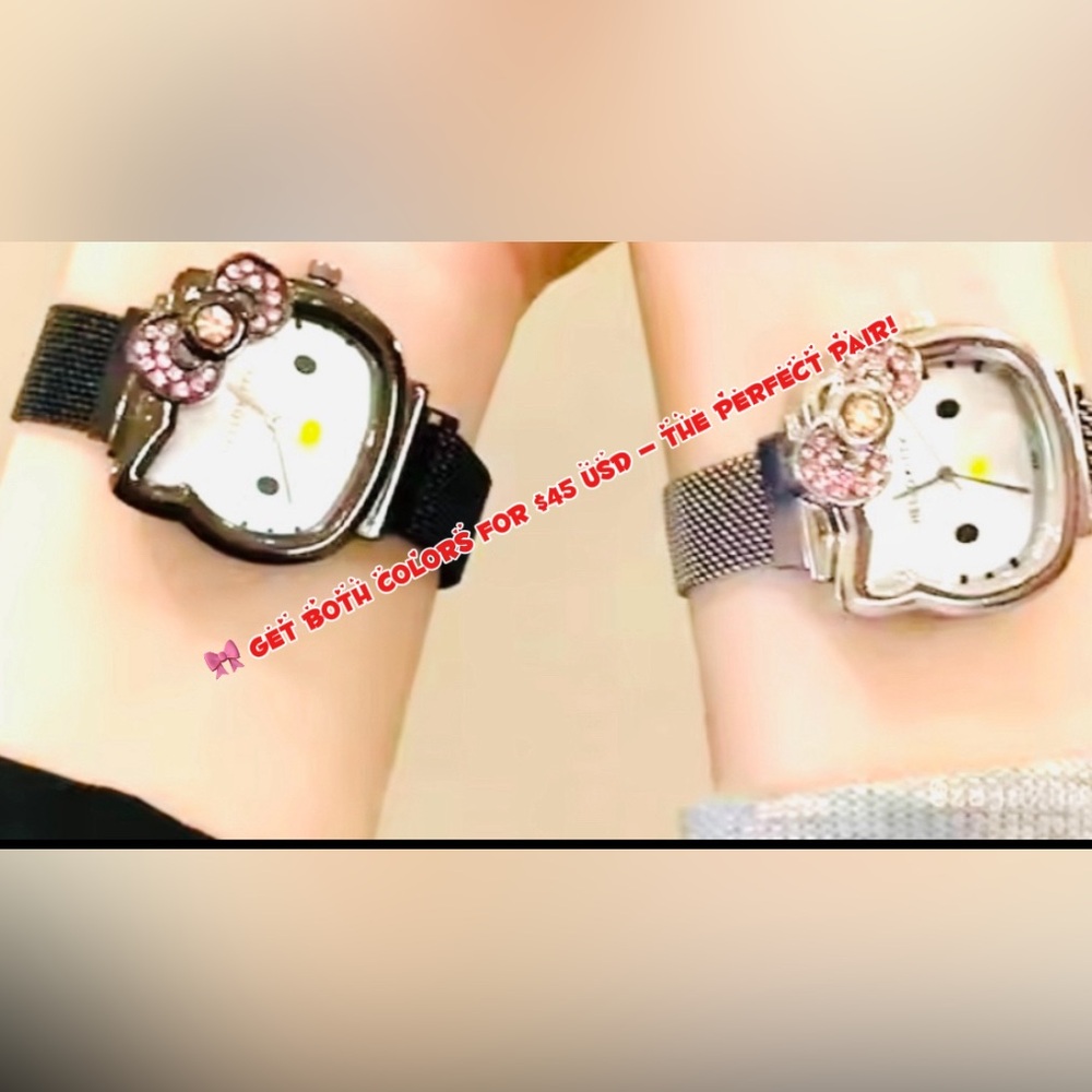 Sanrio Black and Silver Women's Watch